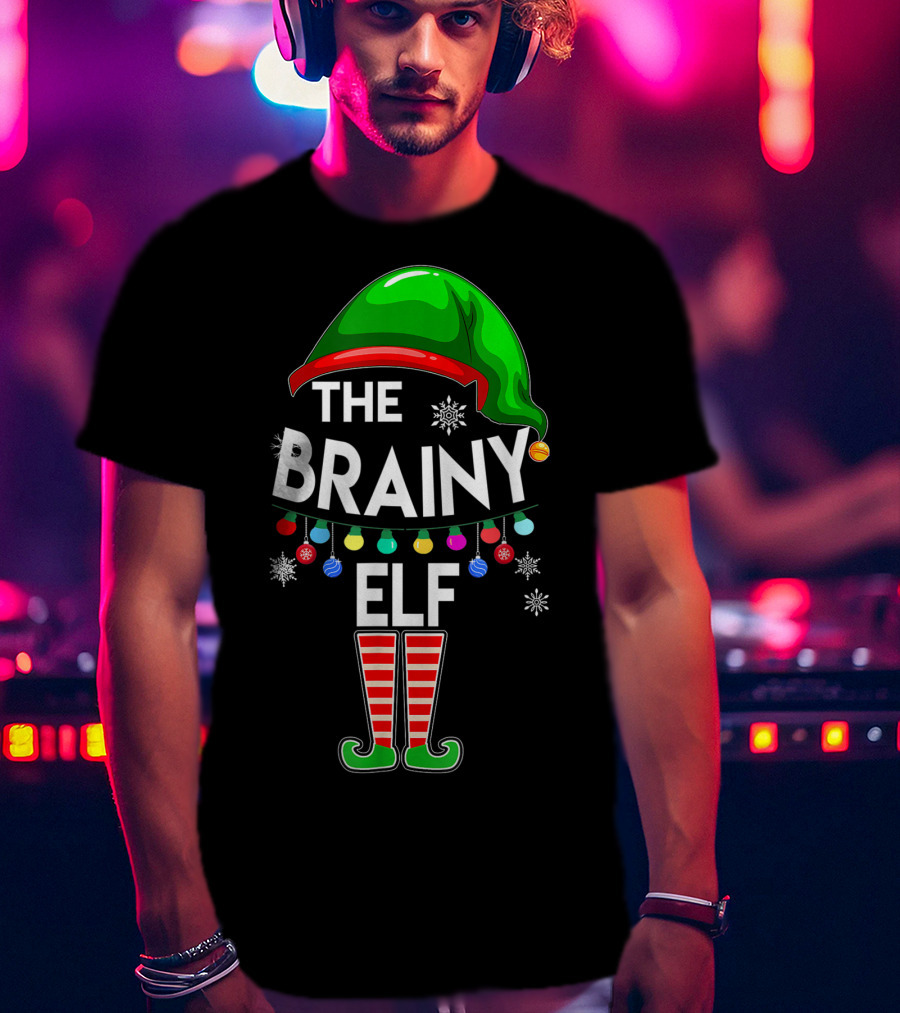The Brainy Elf Family Christmas Holiday T-Shirt