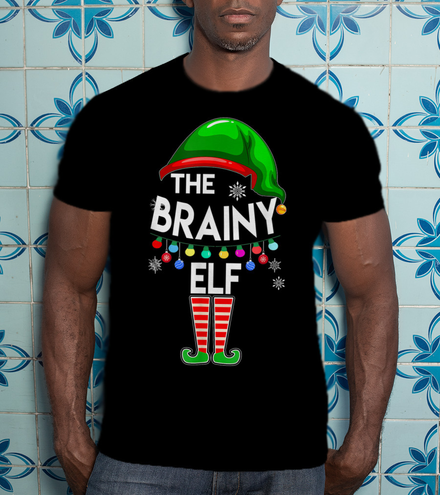 The Brainy Elf Family Christmas Holiday T-Shirt