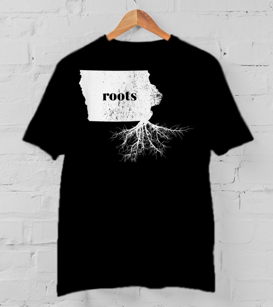 Iowa Roots State Map Men Kids Home Connection T-Shirt