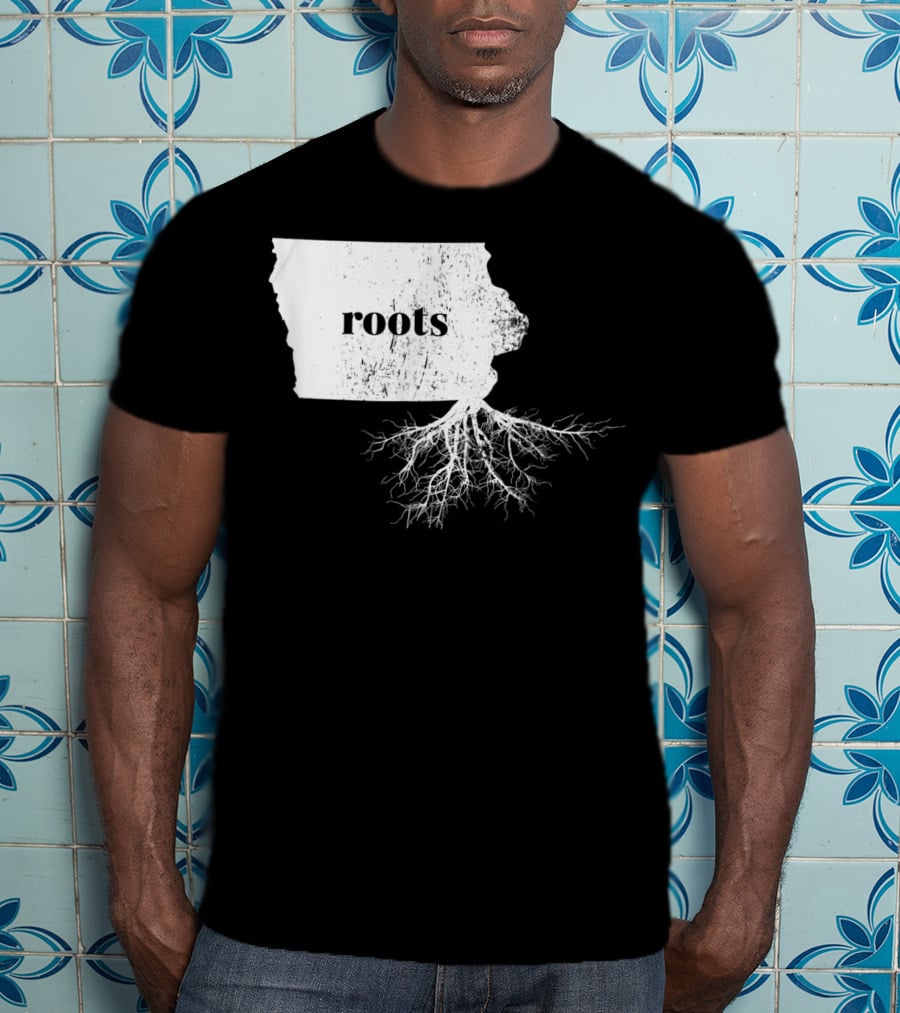 Iowa Roots State Map Men Kids Home Connection T-Shirt