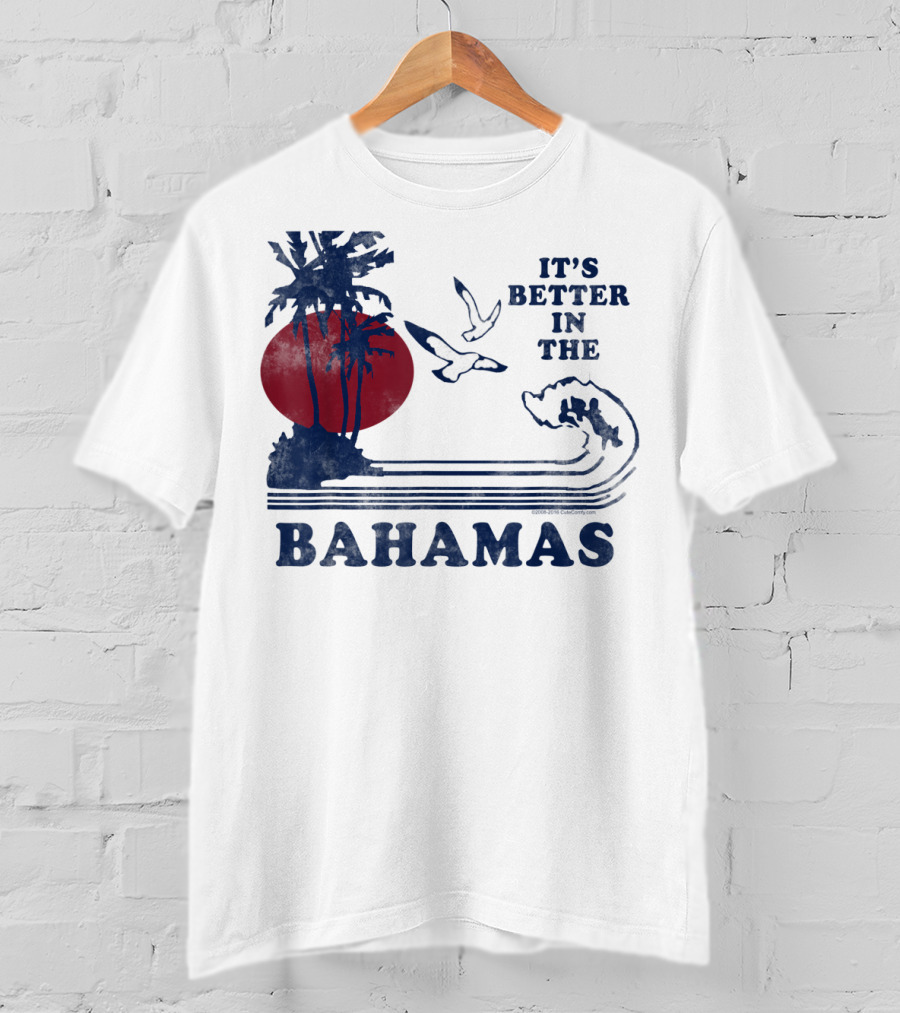 It's Better In The Bahamas Vintage 80S 70S Palm Trees Sunset T-Shirt