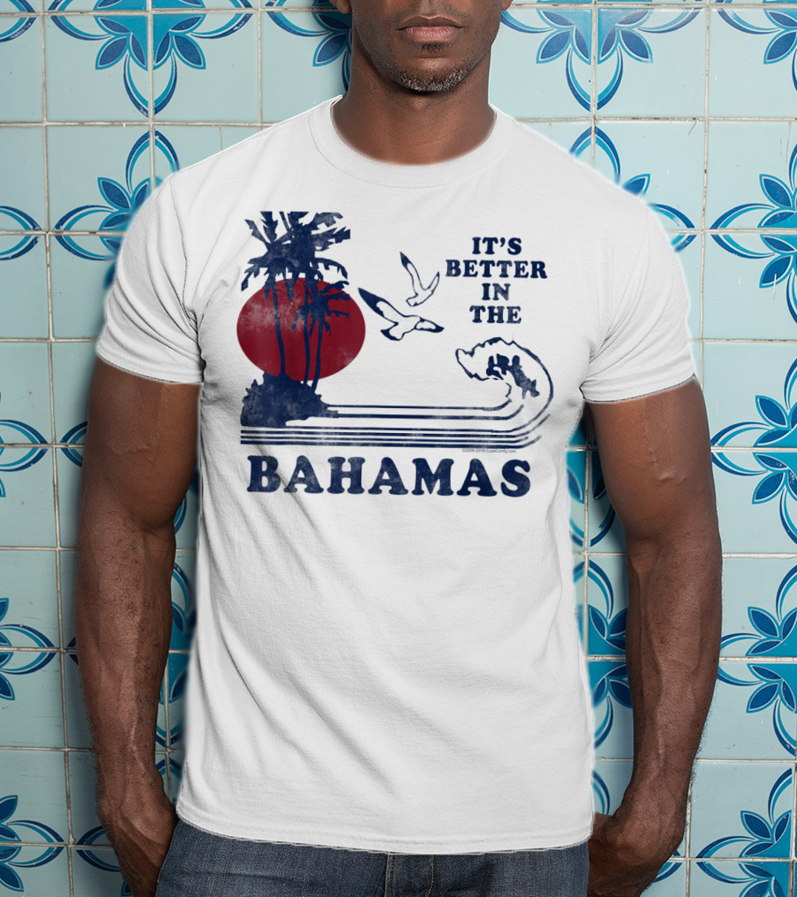 It's Better In The Bahamas Vintage 80S 70S Palm Trees Sunset T-Shirt