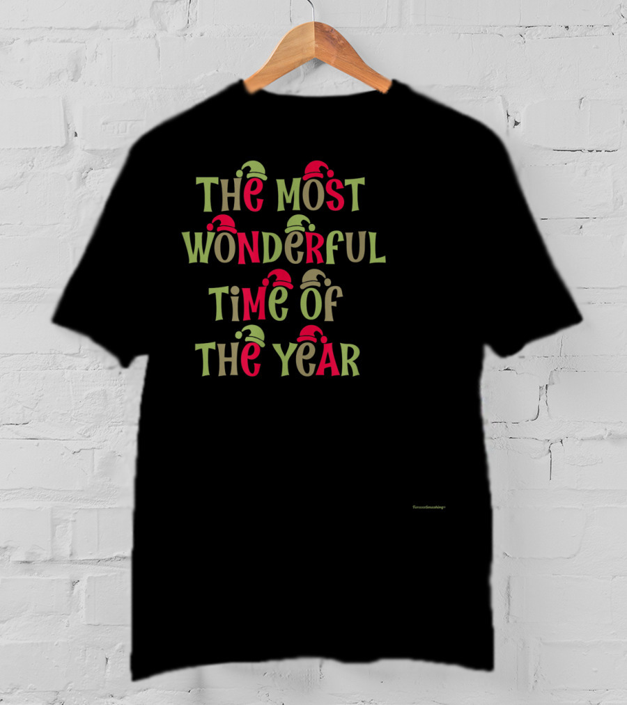 The Most Wonderful Time Of The Year With Christmas Elf Hats T-Shirt