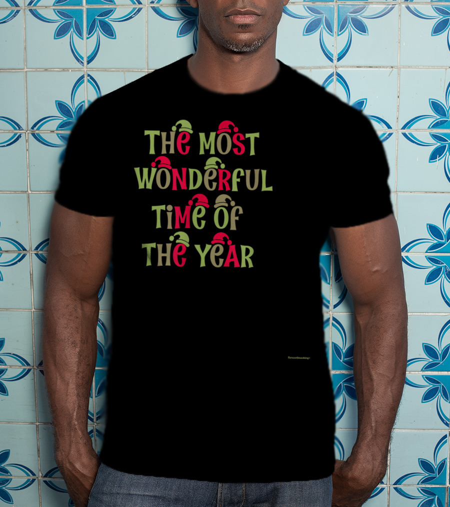 The Most Wonderful Time Of The Year With Christmas Elf Hats T-Shirt