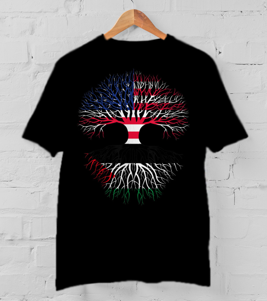Jordanian Roots American Grown Flag Tree USA Jordan Colors T-Shirt
