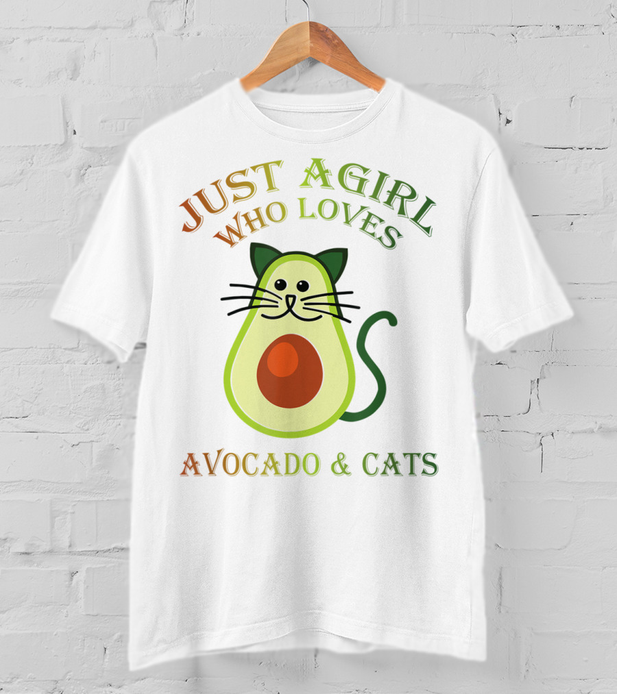 Just A Girl Who Loves Avocado And Cats T-Shirt