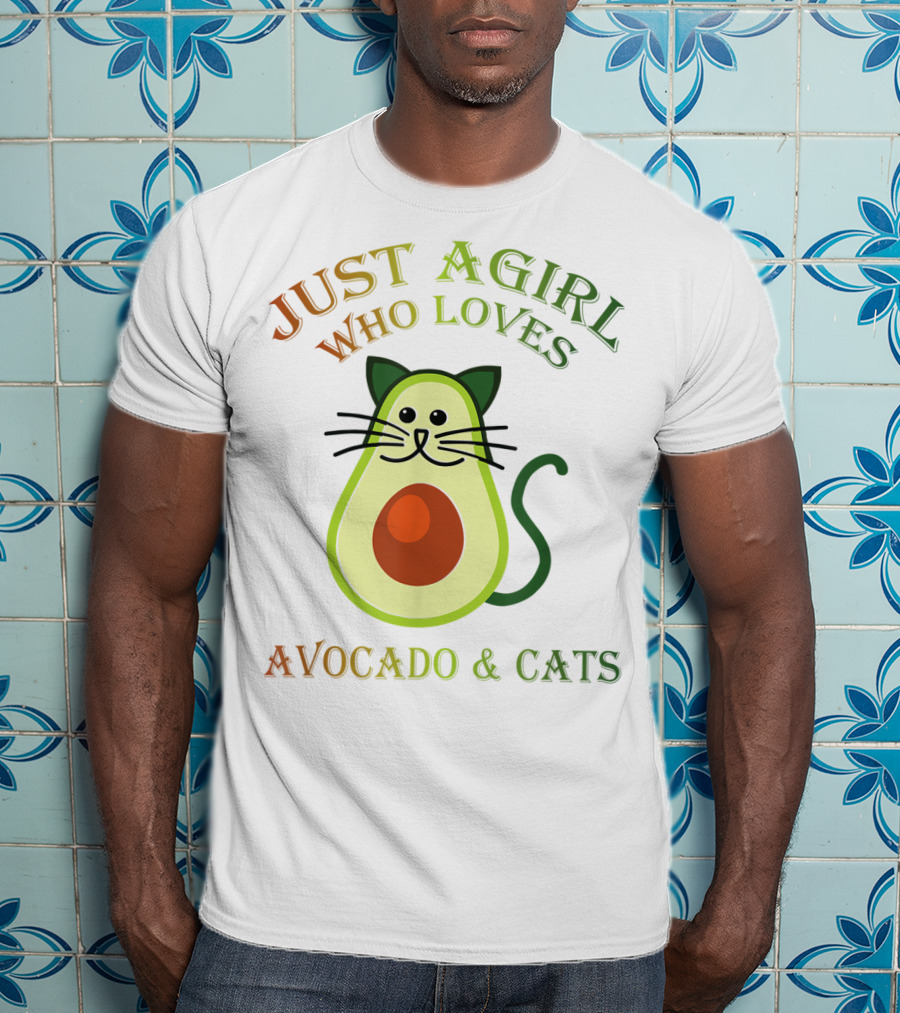 Just A Girl Who Loves Avocado And Cats T-Shirt