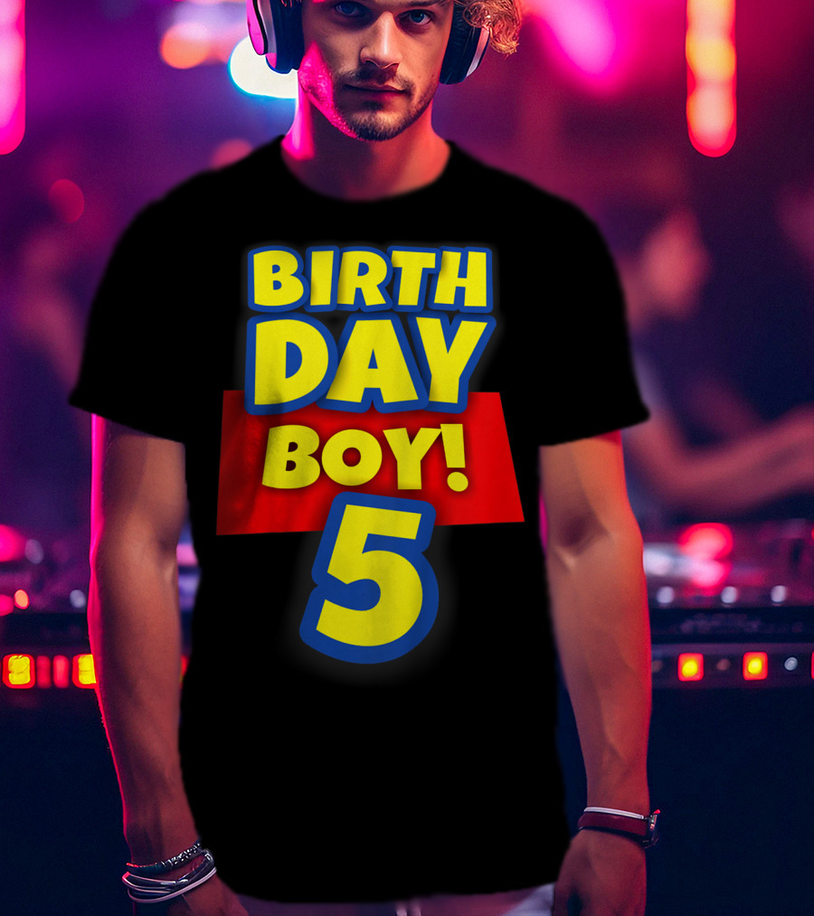 Birthday Boy 5 Year Old Toy Story Kids T-Shirt