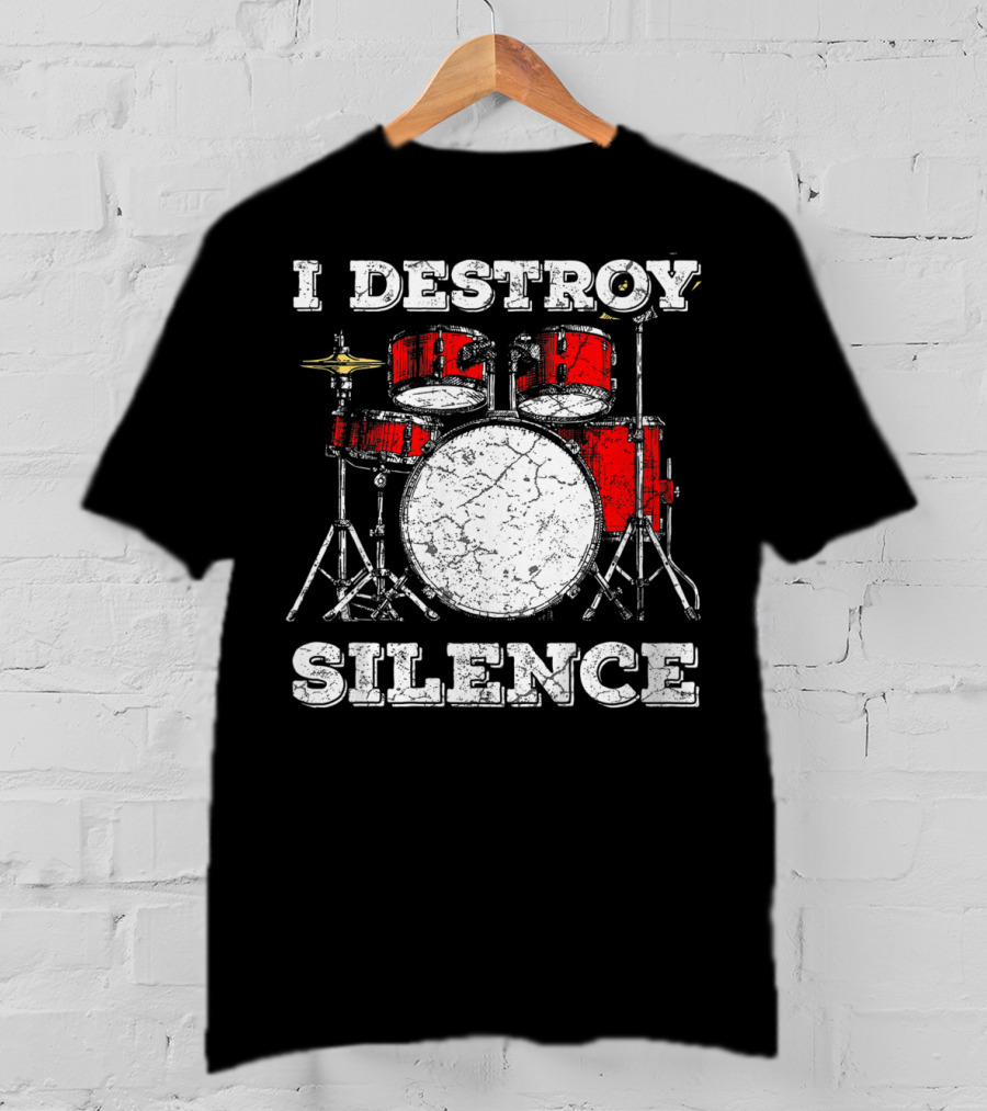 I Destroy Silence Kids Drum Kit T-Shirt