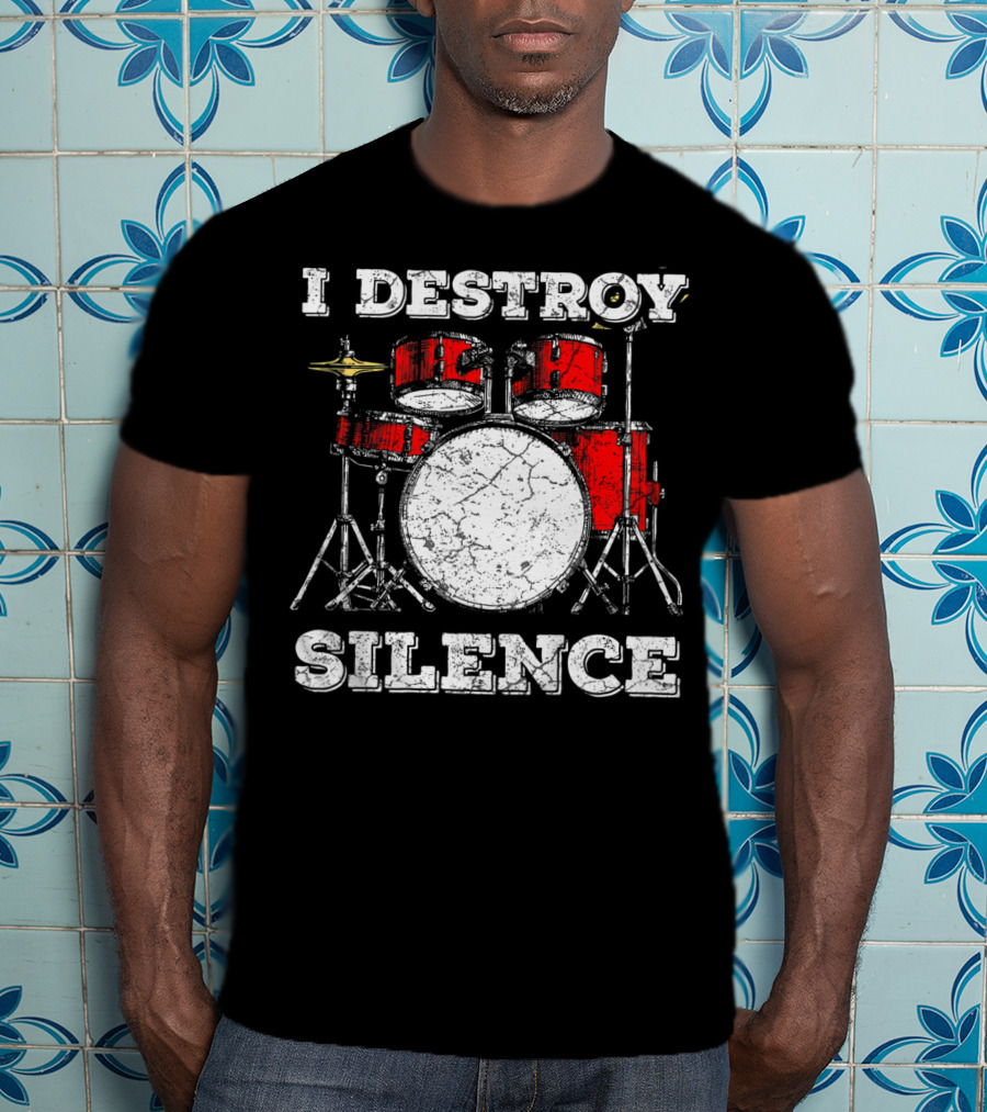 I Destroy Silence Kids Drum Kit T-Shirt