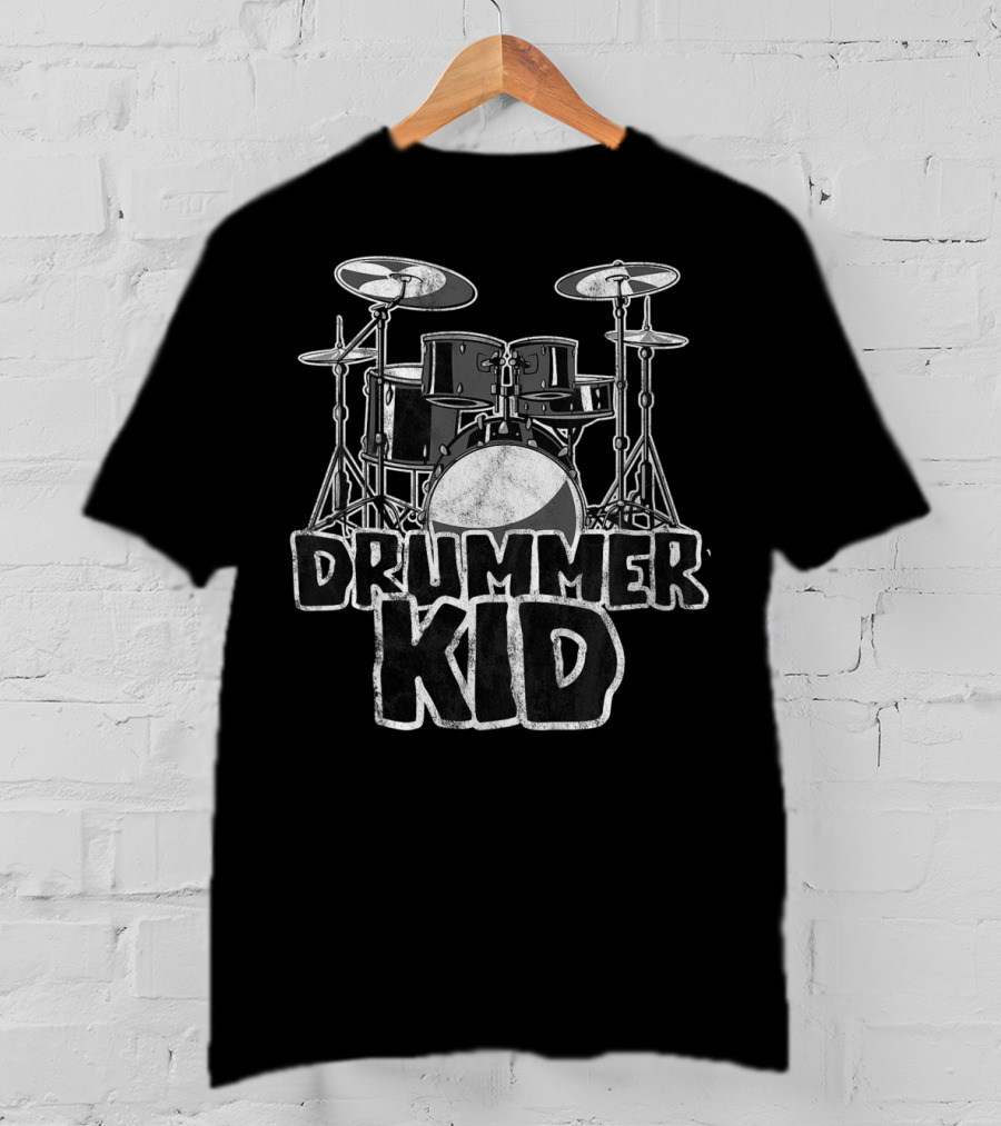 Drummer Kid Awesome Drum Kit For Young Musicians T-Shirt