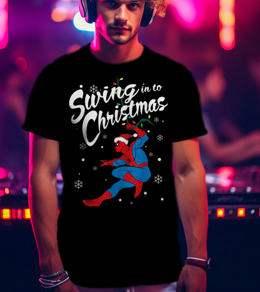 Swing In To Christmas With Marvel Spider-Man T-Shirt