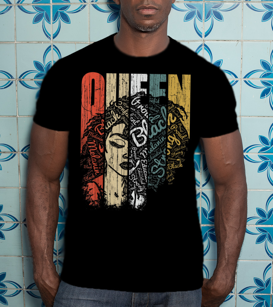 Queen Melanin Black Strong Empowered African American Woman T-Shirt