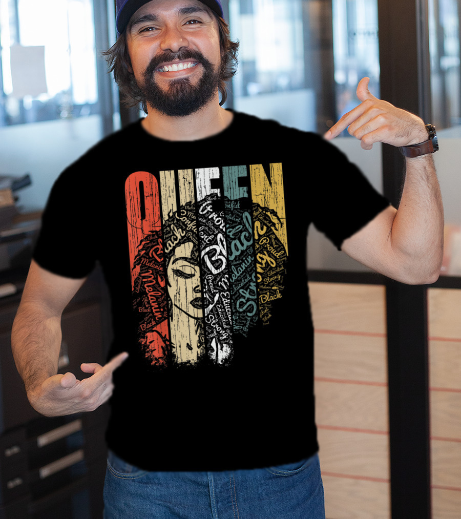 Queen Melanin Black Strong Empowered African American Woman T-Shirt