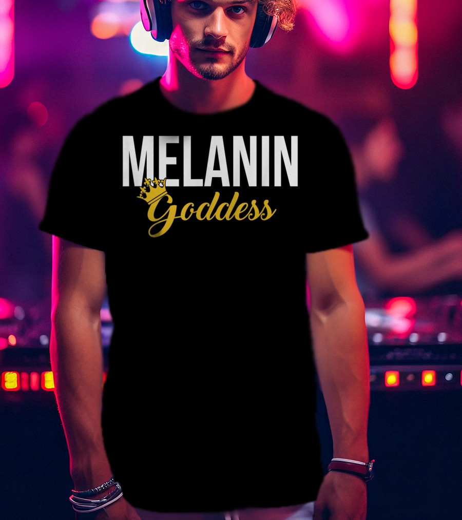 Melanin Goddess Crowned In Gold T-Shirt