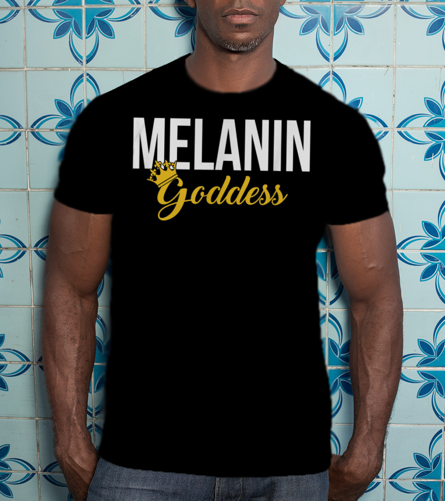 Melanin Goddess Crowned In Gold T-Shirt