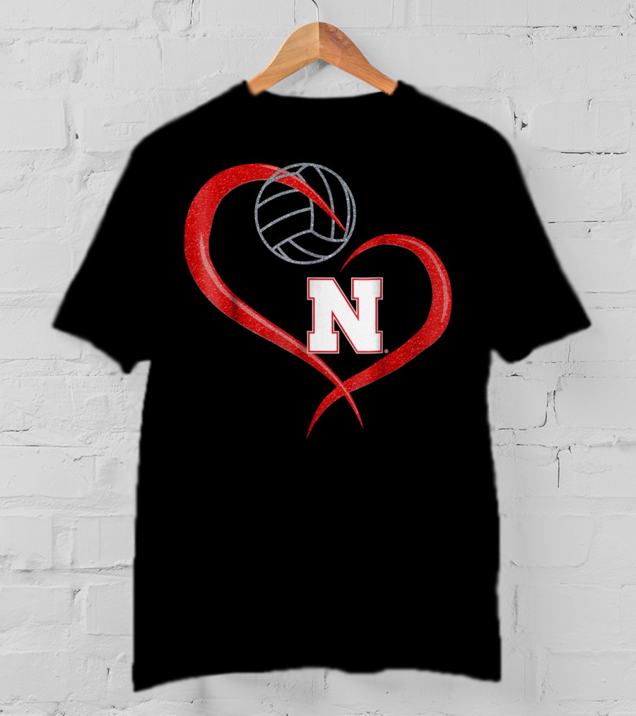 Nebraska Cornhuskers Volleyball Heart N T-Shirt