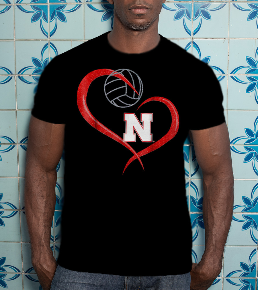 Nebraska Cornhuskers Volleyball Heart N T-Shirt