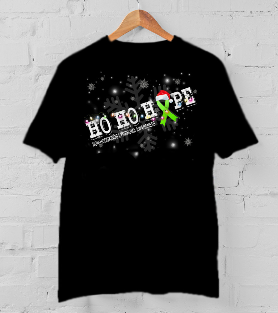 HO HO HOPE Non-Hodgkin's Lymphoma Awareness Christmas T-Shirt
