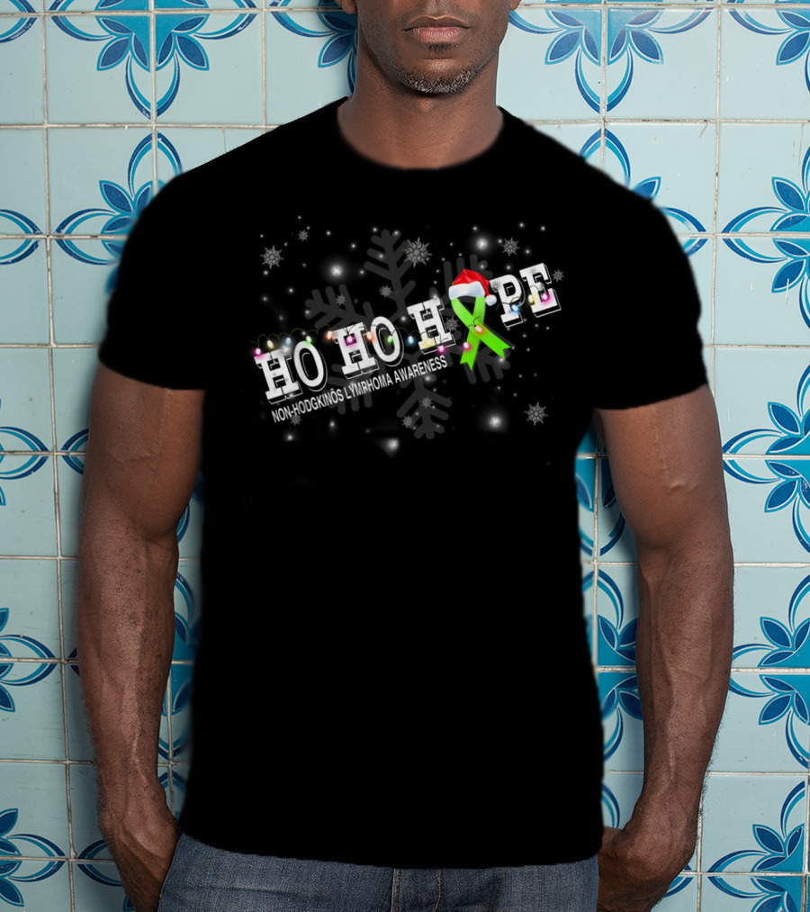 HO HO HOPE Non-Hodgkin's Lymphoma Awareness Christmas T-Shirt