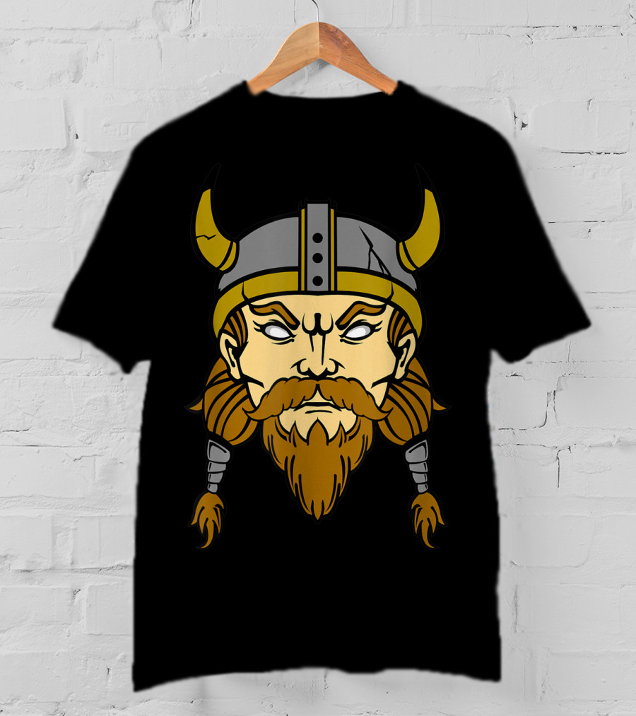 Norse Viking Berserker Warrior Helmeted Beard T-Shirt
