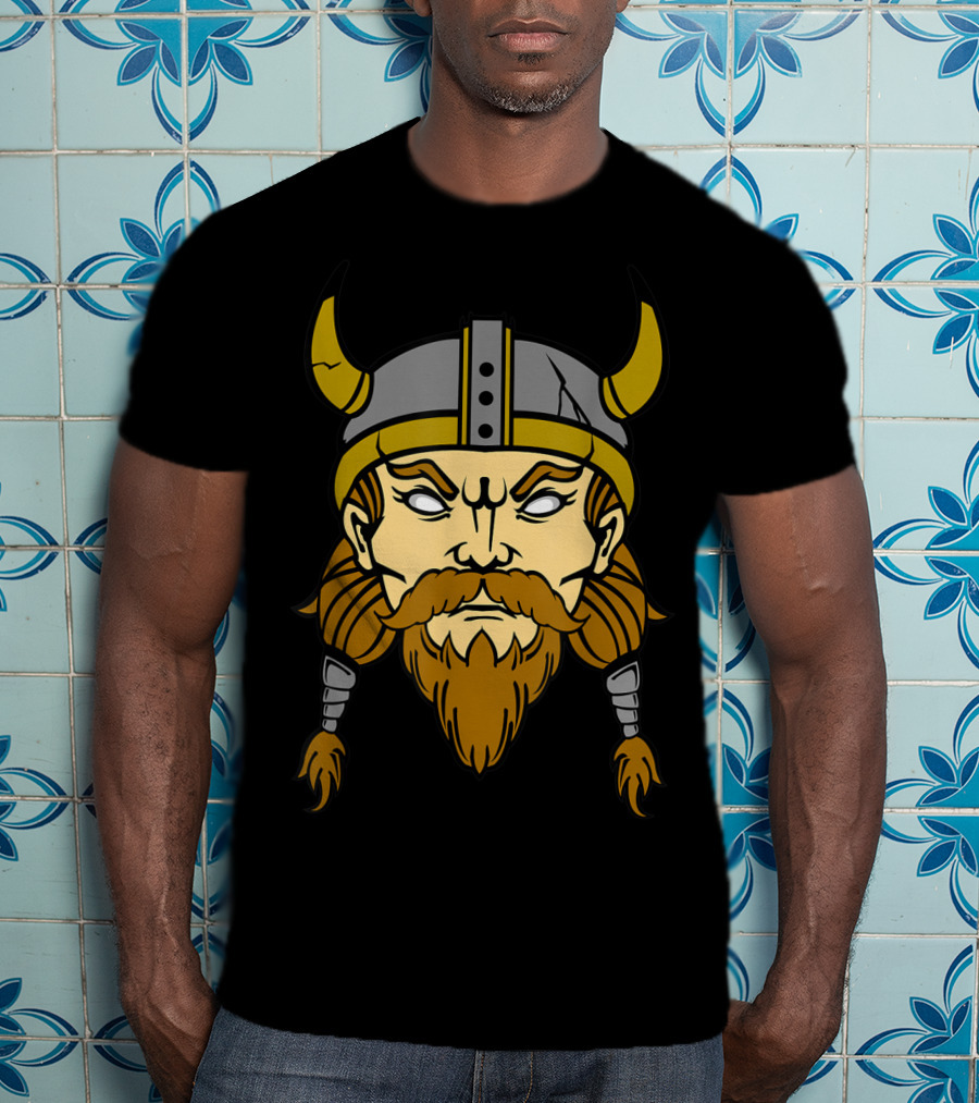 Norse Viking Berserker Warrior Helmeted Beard T-Shirt