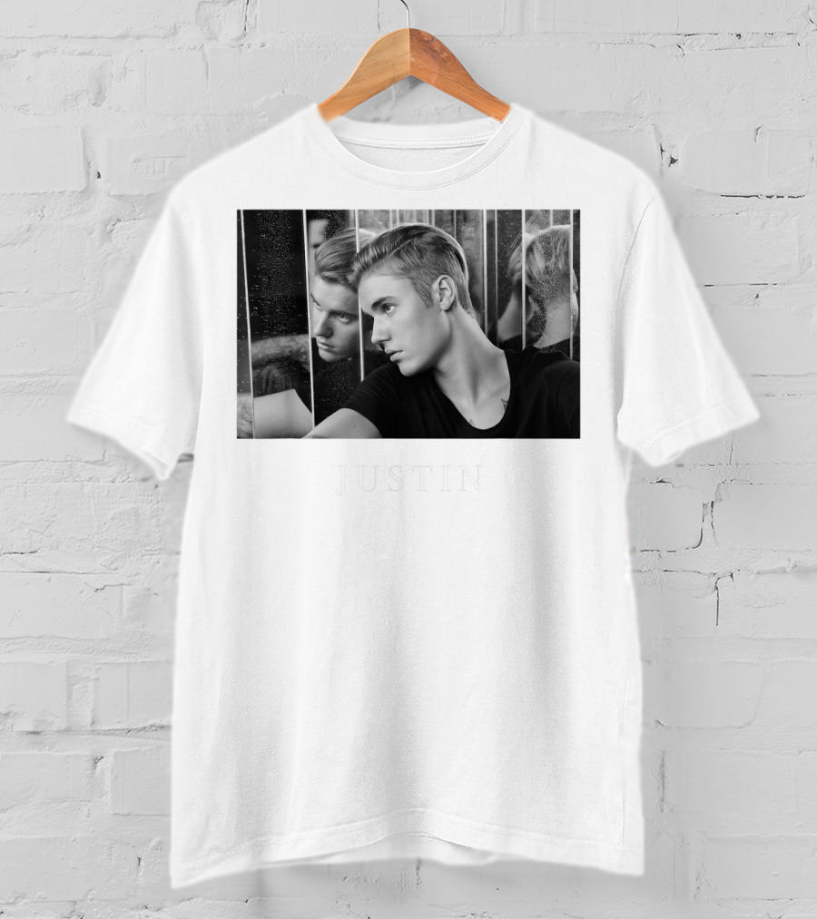 Justin Bieber Reflection Mirror Photography T-Shirt