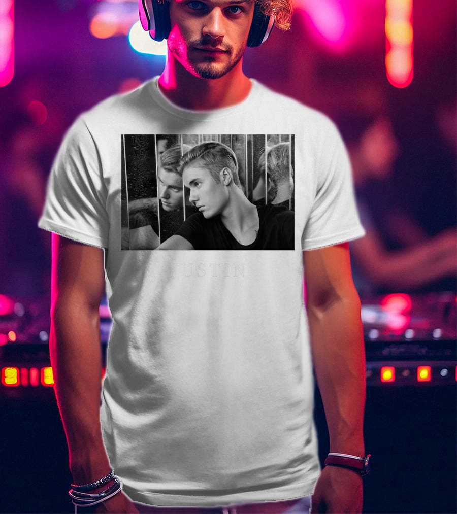 Justin Bieber Reflection Mirror Photography T-Shirt