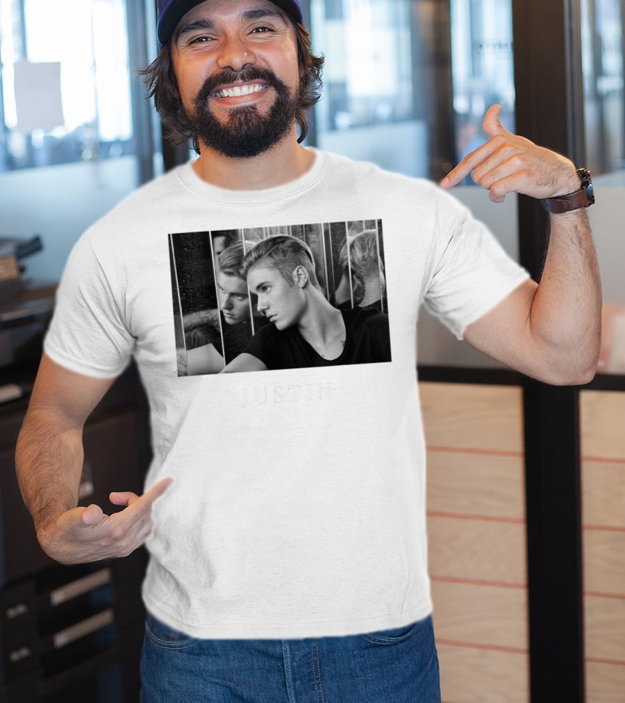 Justin Bieber Reflection Mirror Photography T-Shirt