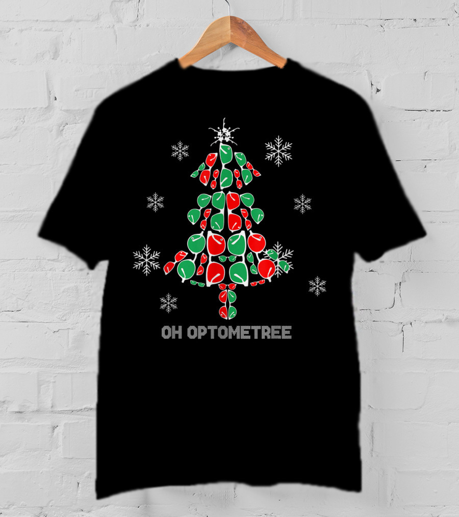 Oh Optometree Christmas Eye Chart Tree T-Shirt
