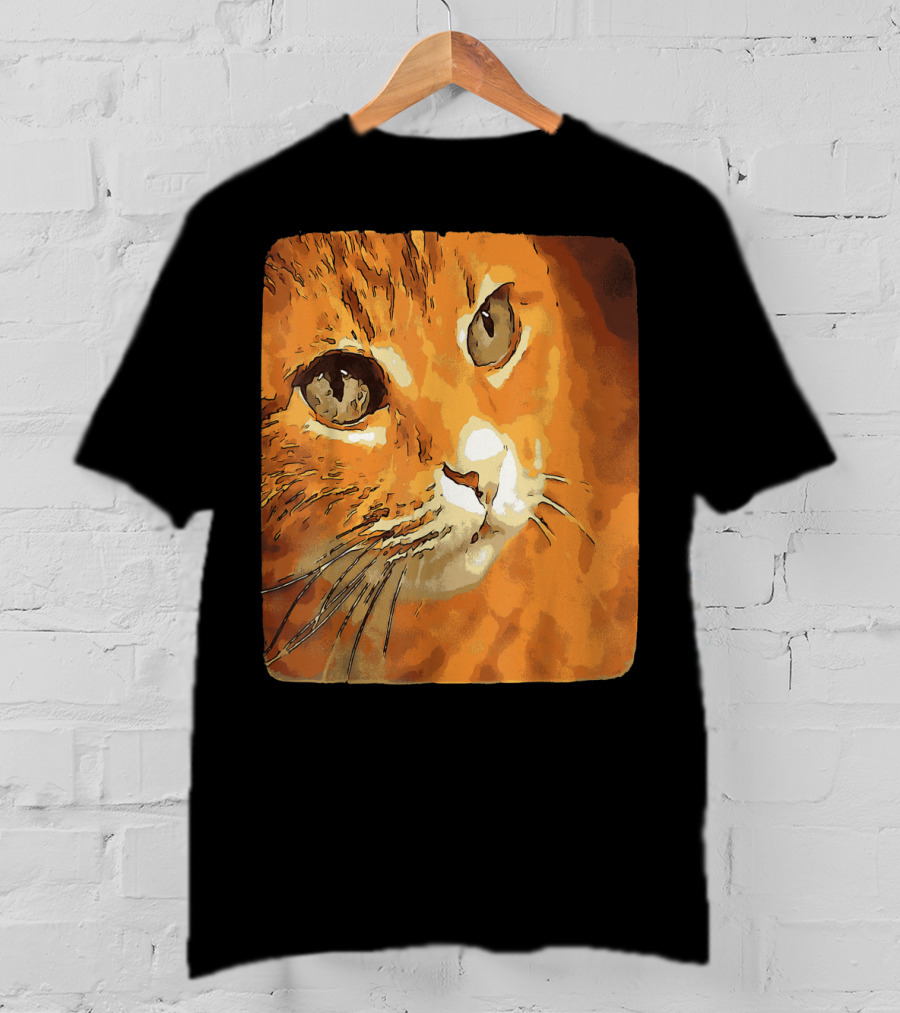 Orange Tabby Cat Face T-Shirt