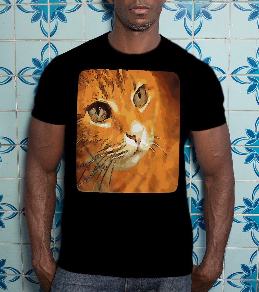 Orange Tabby Cat Face T-Shirt
