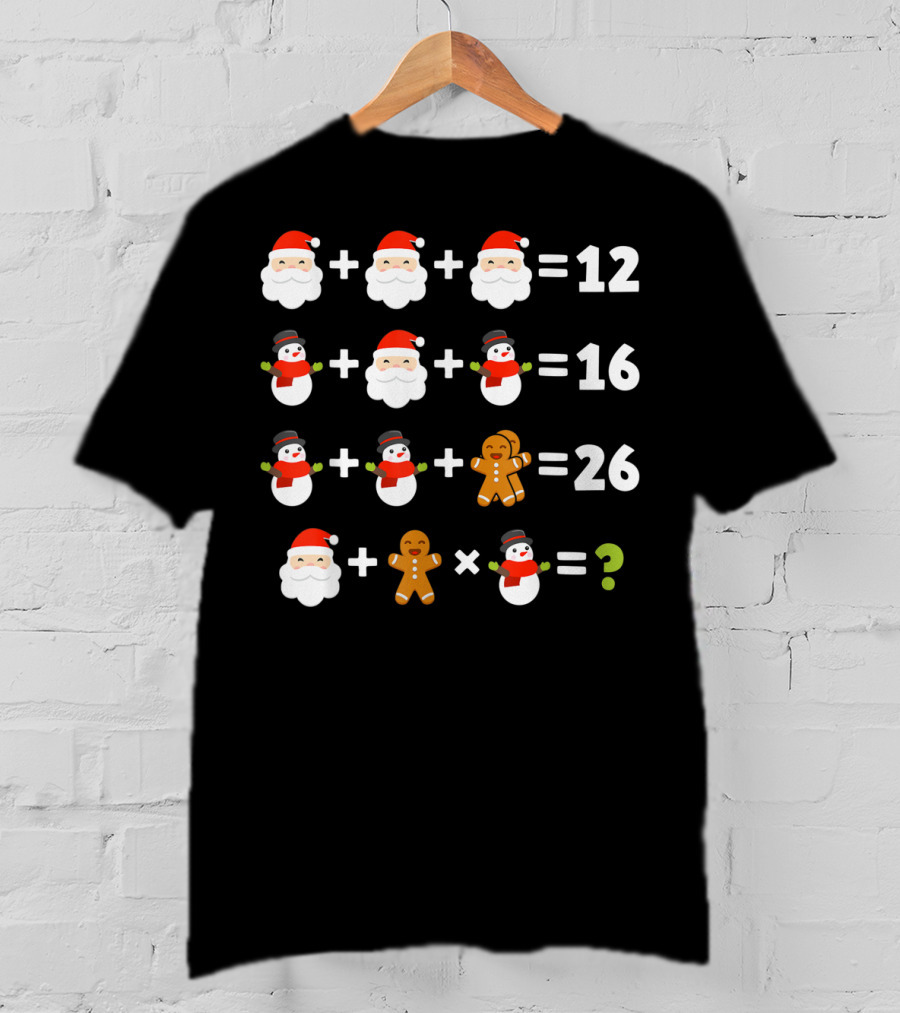 Order Of Operations Santa Snowman Math Puzzle T-Shirt