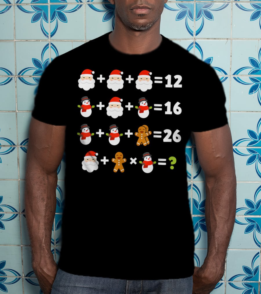 Order Of Operations Santa Snowman Math Puzzle T-Shirt