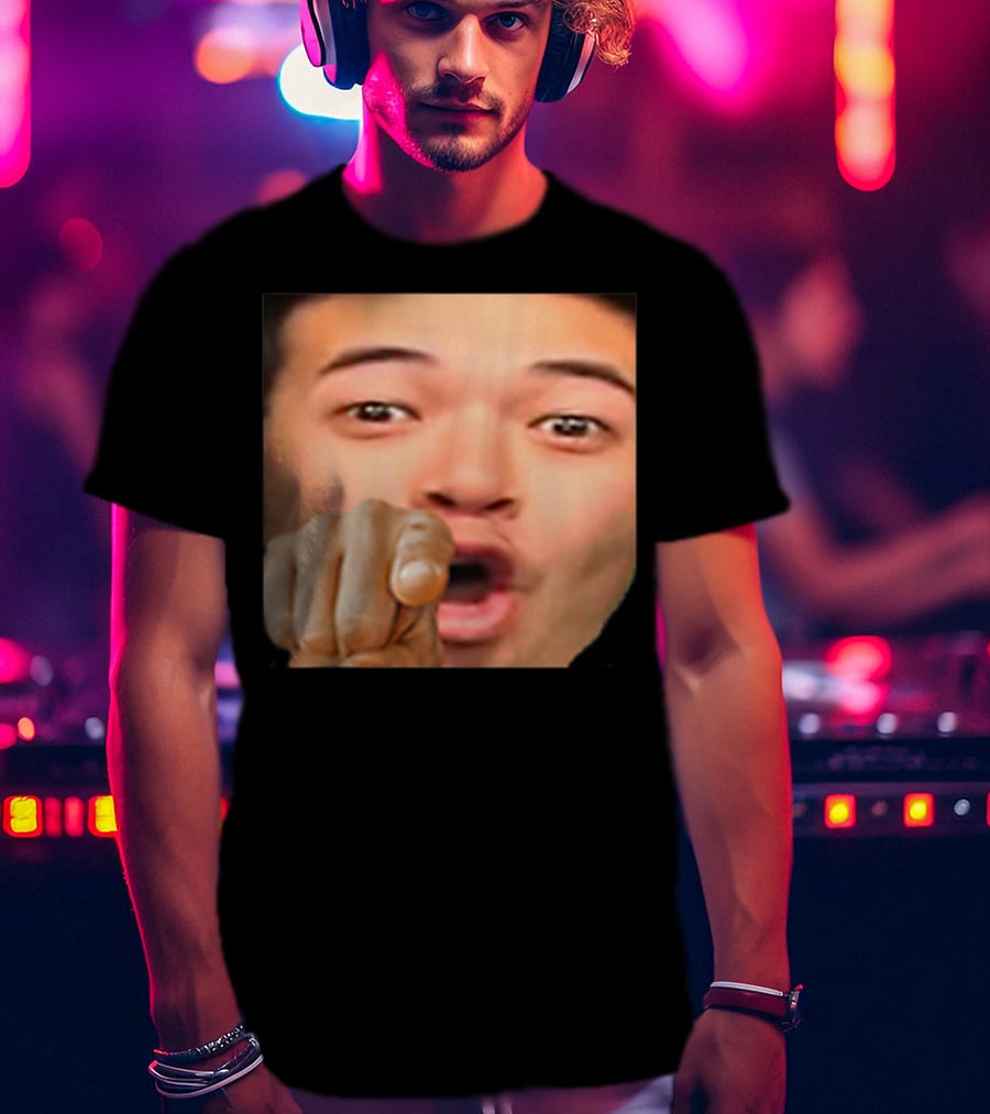 Pogyou Corner Emote Pointing Face Twitch Reaction T-Shirt