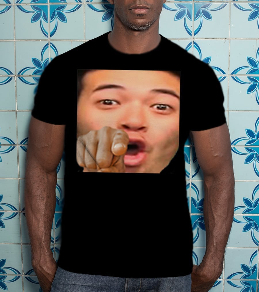 Pogyou Corner Emote Pointing Face Twitch Reaction T-Shirt