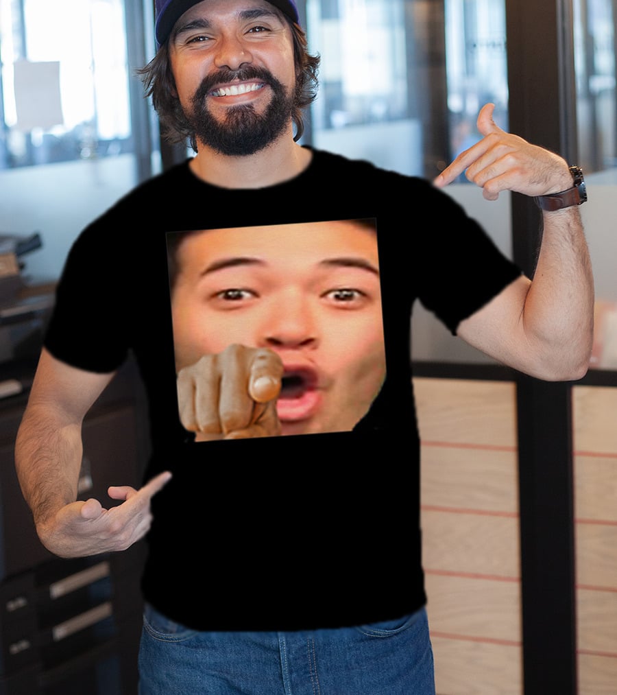 Pogyou Corner Emote Pointing Face Twitch Reaction T-Shirt