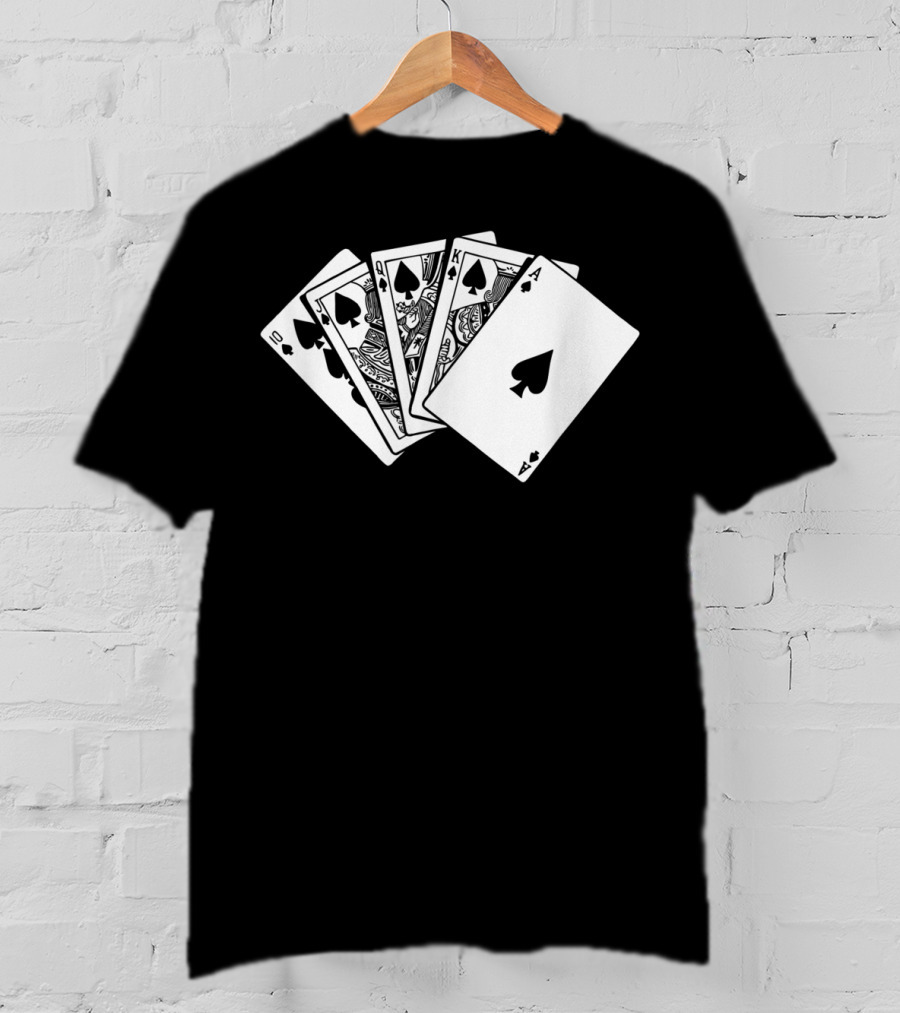 Royal Flush Spades Poker Hand Card Game T-Shirt