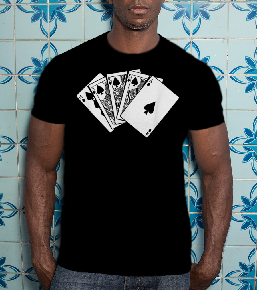 Royal Flush Spades Poker Hand Card Game T-Shirt