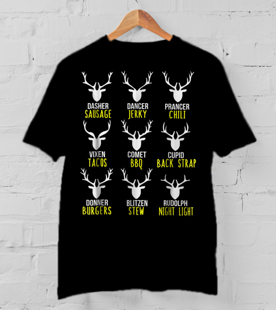 Reindeer Sausage Jerky Chili Tacos BBQ Back Strap Burgers Stew Night Light T-Shirt