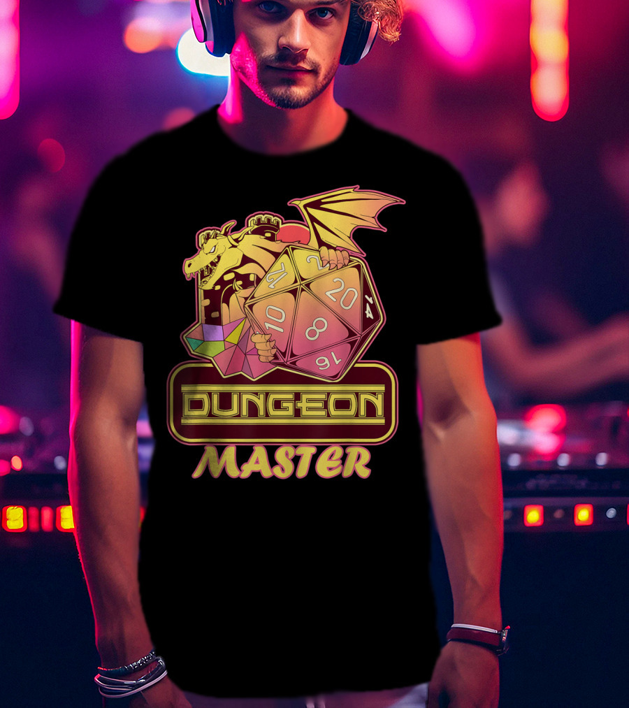 Dungeon Master Retro Tabletop Gaming Vintage Dragon Dice T-Shirt