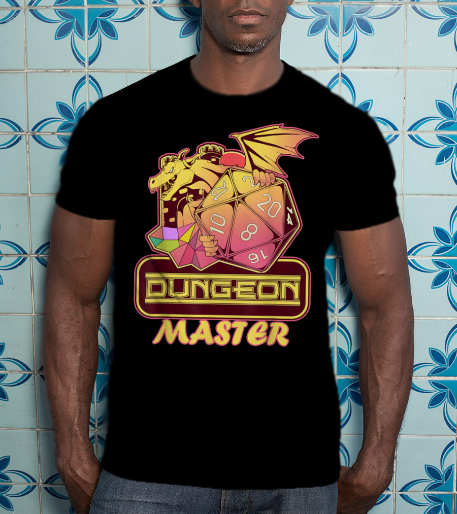 Dungeon Master Retro Tabletop Gaming Vintage Dragon Dice T-Shirt