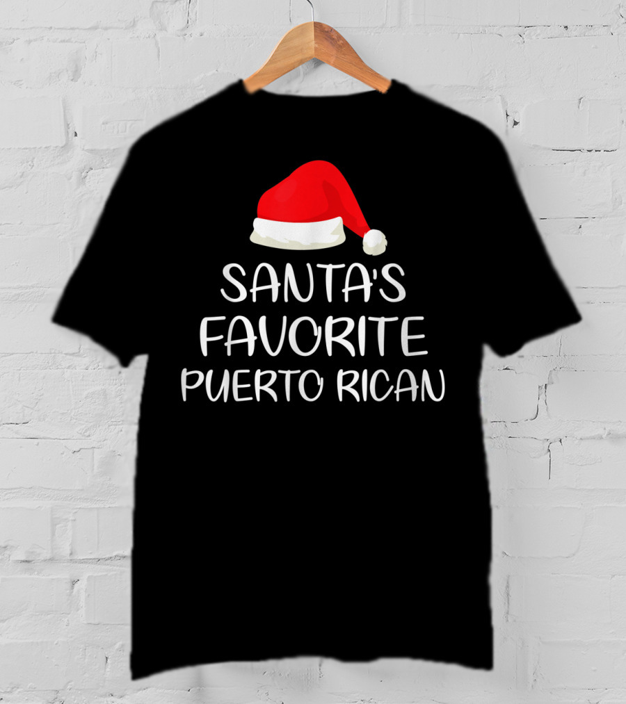 Santa's Favorite Puerto Rican Santa Hat T-Shirt