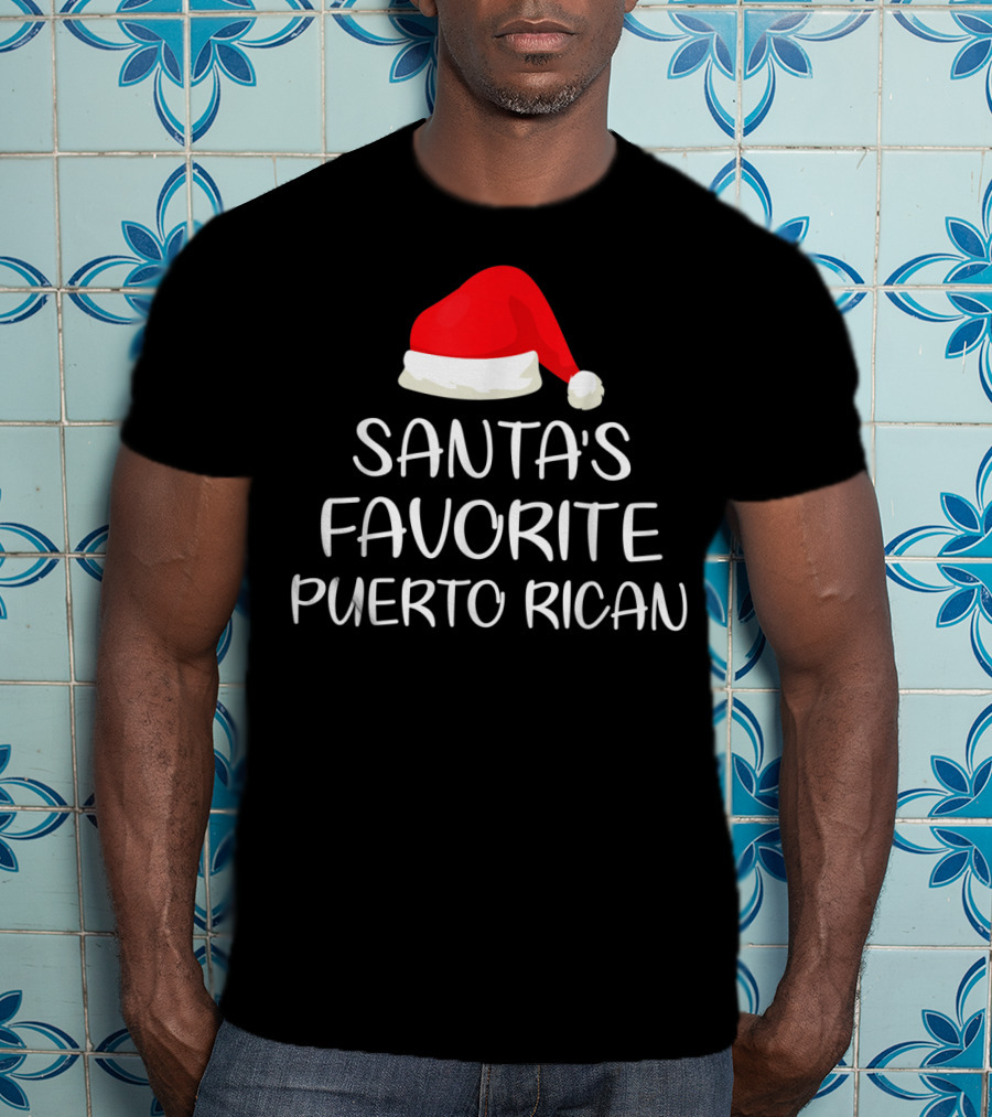 Santa's Favorite Puerto Rican Santa Hat T-Shirt