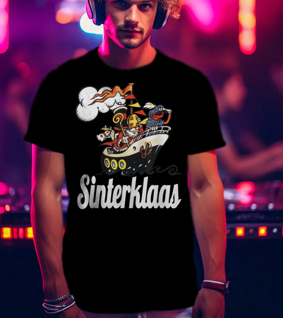 Sinterklaas Funny Sinterklaasboot With Zwarte Piet T-Shirt