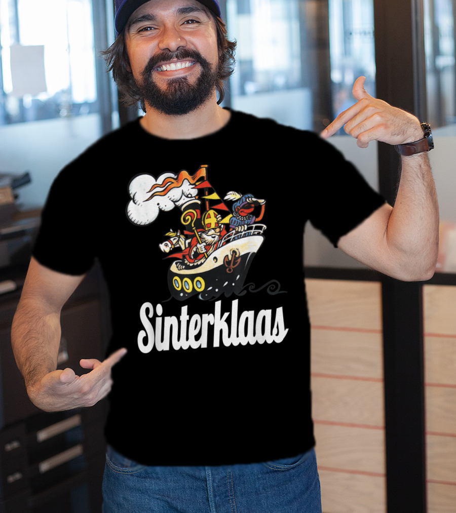 Sinterklaas Funny Sinterklaasboot With Zwarte Piet T-Shirt