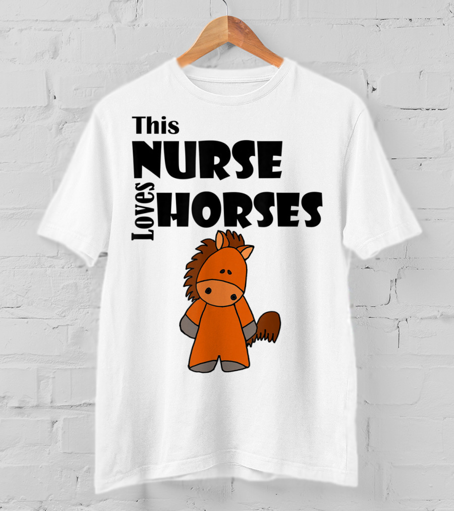 This Nurse Loves Horses Cartoon T-Shirt