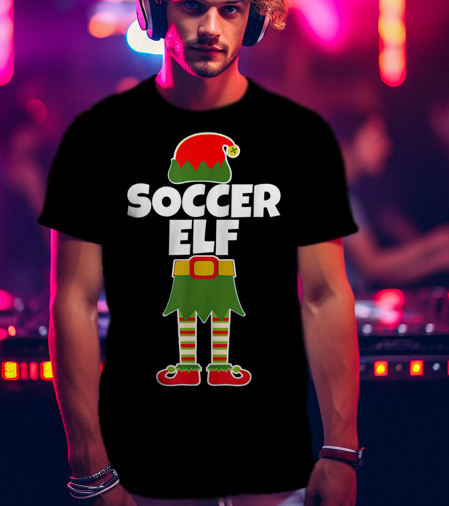 Soccer Elf Christmas Holiday Goalie Coach T-Shirt