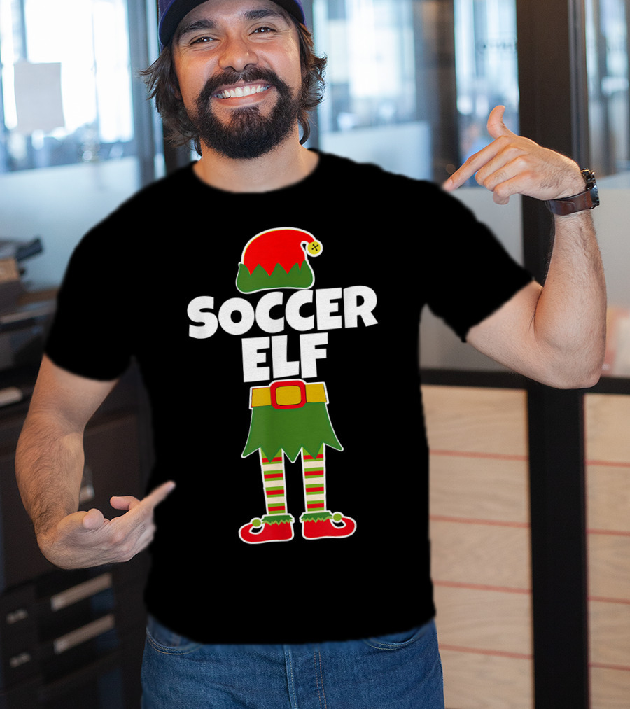 Soccer Elf Christmas Holiday Goalie Coach T-Shirt