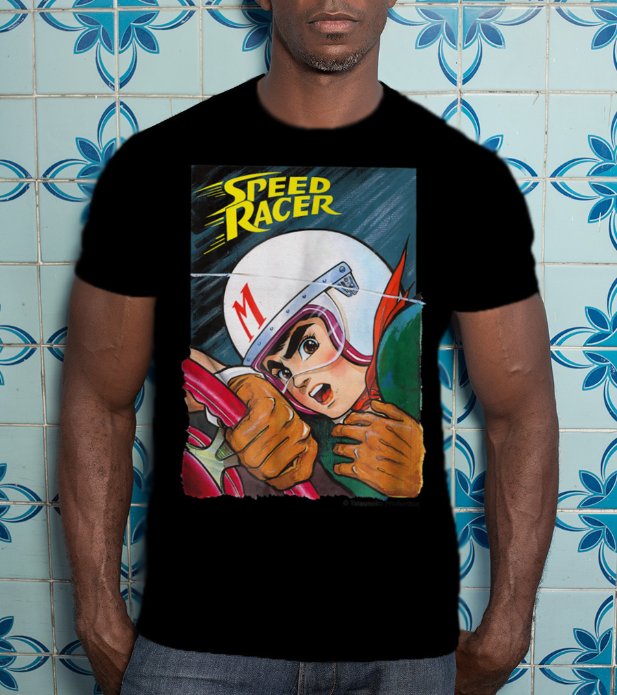Speed Racer Close Up Helmet And Steering Wheel Action T-Shirt